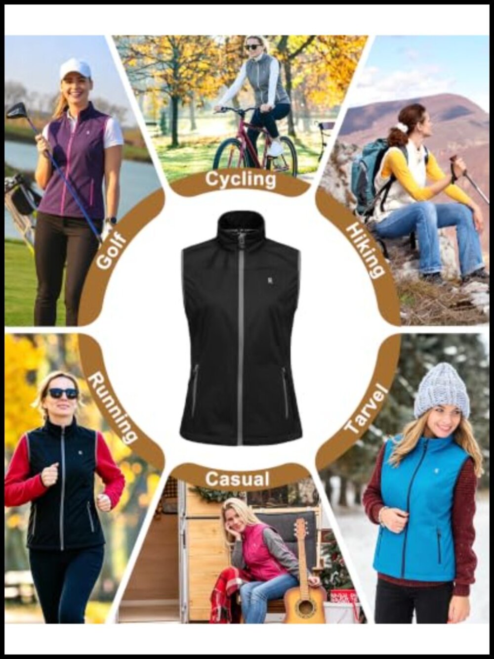 Lightweight Windproof Water-Resistant Softshell Vest Zip Pockets - Picture 5 of 6